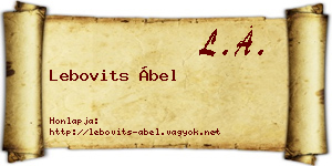 Lebovits Ábel névjegykártya