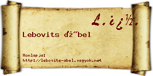 Lebovits Ábel névjegykártya