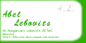 abel lebovits business card